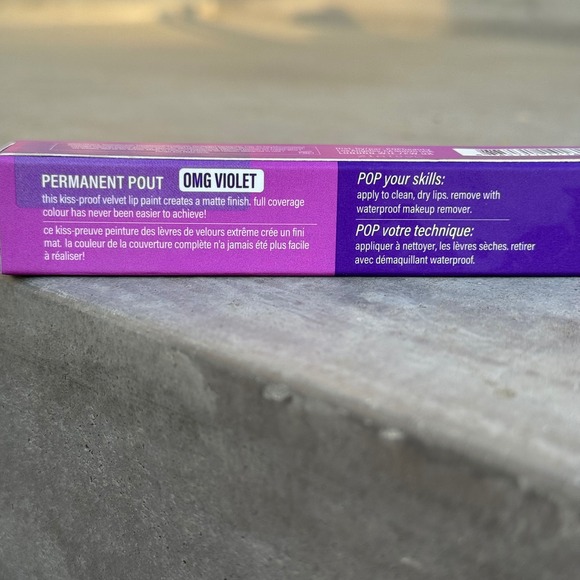 Pop Beauty Permanent Pout Liquid Lip OMG Violet Matte Full Coverage 0.1oz - Picture 4 of 4